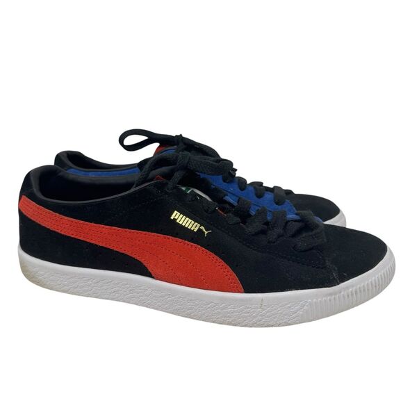 PUMA Suede VTG Teams Low Black Burnt Red Men’s Sz 9.5 - Picture 1 of 7